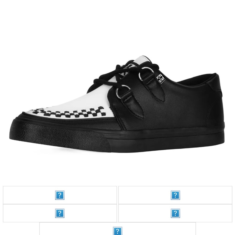 Black & White D-Ring Sneaker Tuk Creeper sneaker size Us 5 Uk 3.